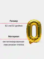 Золотой большой шар "Цифра" золотой воздушный , для декора, 82 см