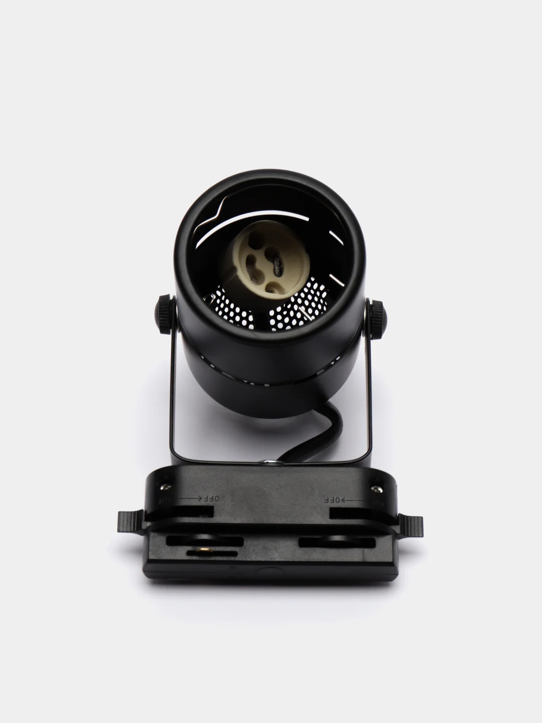 Трековый светильник Luazon Lighting под лампу Gu10, круглый, корпус черный