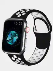 Черный спортивный силиконовый ремешок для часов Apple Watch, двухцветный, 38/40 mm