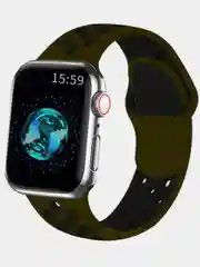 Хаки спортивный силиконовый ремешок для часов Apple Watch, двухцветный, 38/40 mm