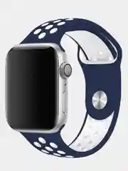 Индиго спортивный силиконовый ремешок для часов Apple Watch 1/2/3/4/5/6/SE, двухцветный, 42/44mm