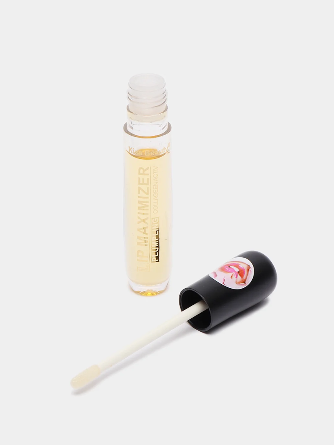 Белый блеск для увеличения губ / блеск для губ, прозрачный Kiss Beauty
