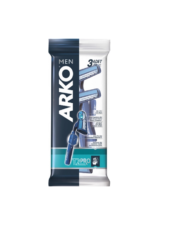 Бритвенный станок ARKO Ultra Grip 2 лезвия, 3 штуки