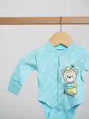 Бирюзовый боди детское PolyWay Bear, для малыша, с длинным рукавом