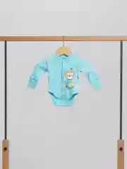 Бирюзовый боди детское PolyWay Bear, для малыша, с длинным рукавом