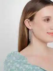 Серебряный клипсы на одно ухо, подвесные