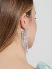 Серебряный клипсы на одно ухо, подвесные