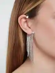 Серебряный клипсы на одно ухо, подвесные