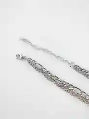 Серебряный тройная цепочка на шею с подвеской