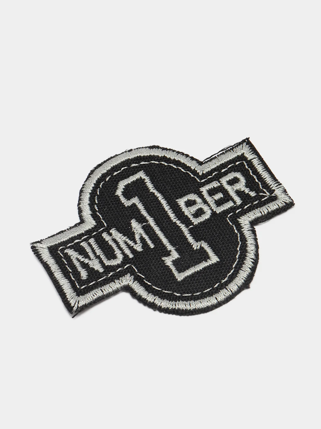 Серый термоаппликация "Number 1", термонаклейка тканевая, нашивка, заплатка на одежду