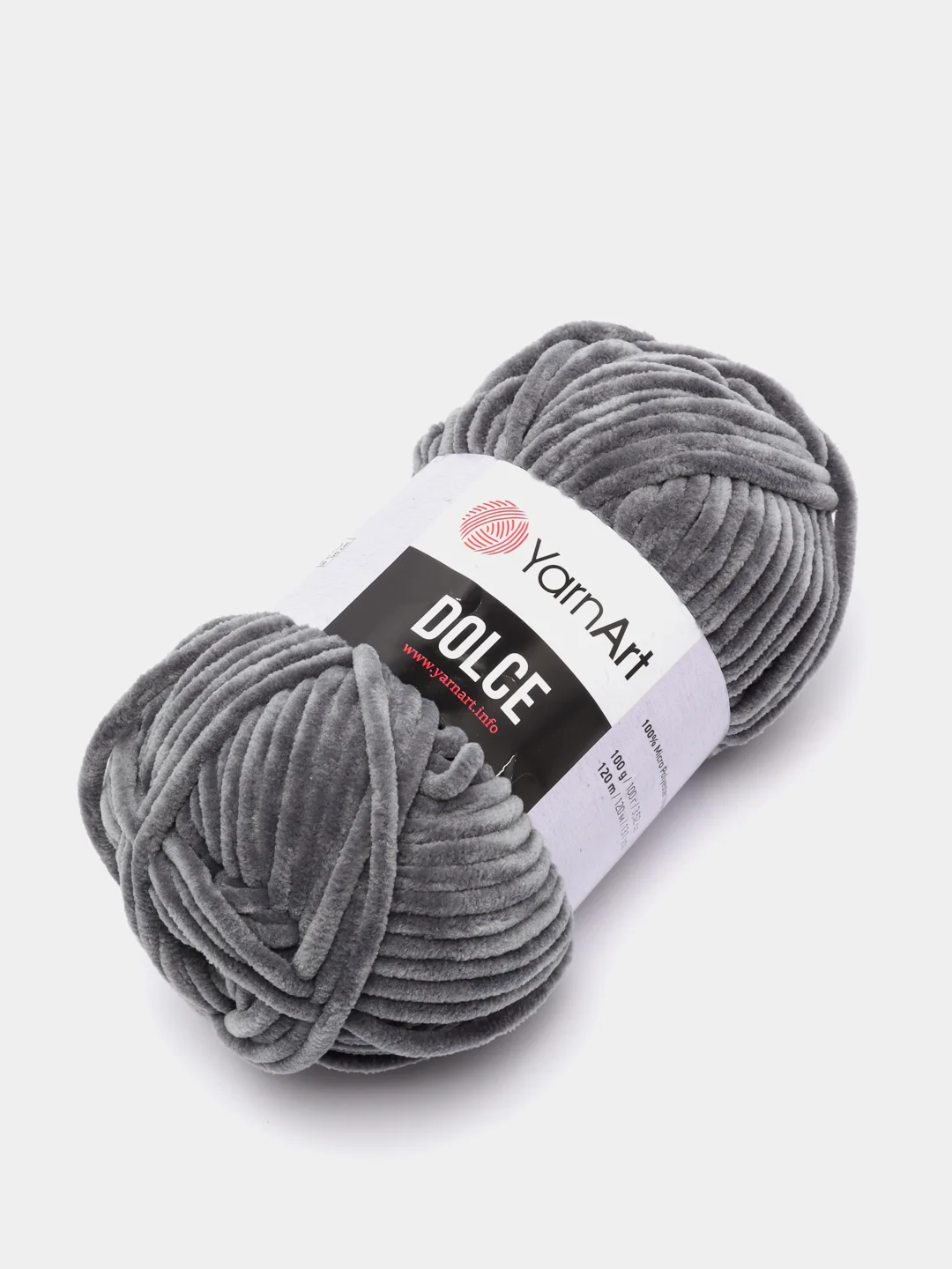 Серый пряжа Плюшевая YarnArt Dolce 100% Микрополиэстер 100г 120м (Велюровая ЯрнАрт Долче)