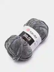 Серый пряжа Плюшевая YarnArt Dolce 100% Микрополиэстер 100г 120м (Велюровая ЯрнАрт Долче)