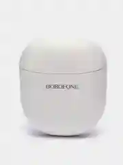 Белый bluetooth-наушники Borofone BE49, с микрофоном TWS