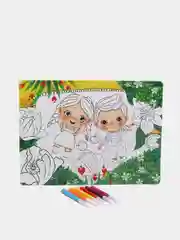 Пазл для раскрашивания, 6 фломастеров "Малыши из Лиландии"