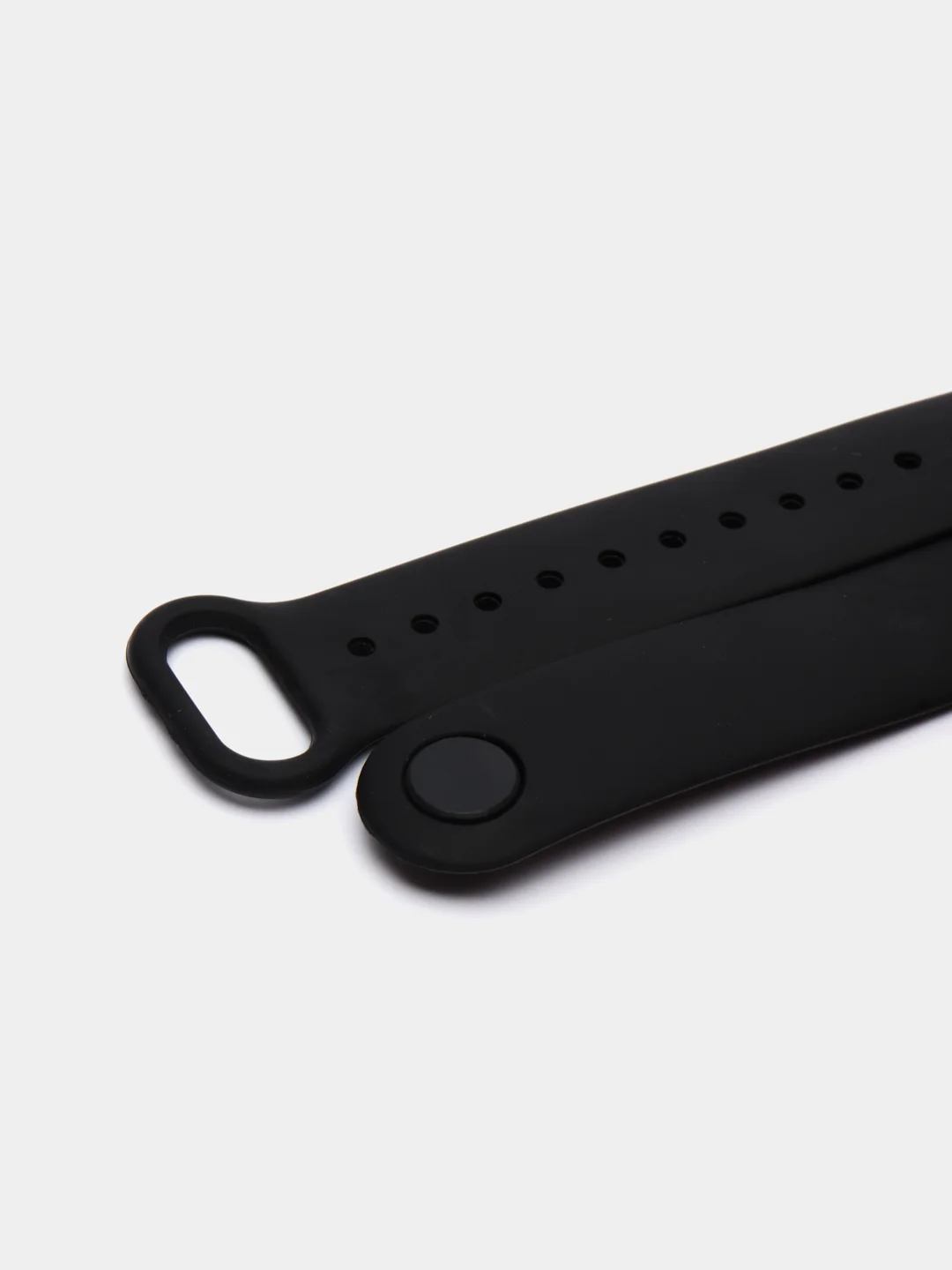 Черный ремешок силиконовый для фитнес браслета Xiaomi Mi Band 5 Mi Band 6 (Ми Банд 5 Ми Банд 6)