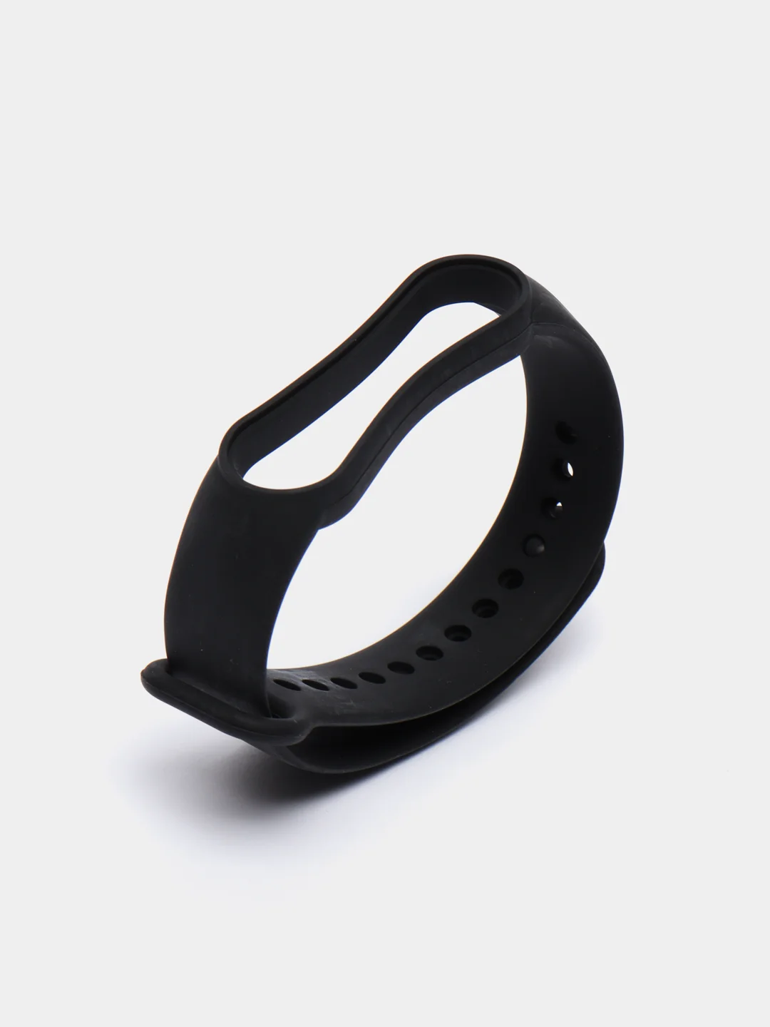 Черный ремешок силиконовый для фитнес браслета Xiaomi Mi Band 5 Mi Band 6 (Ми Банд 5 Ми Банд 6)