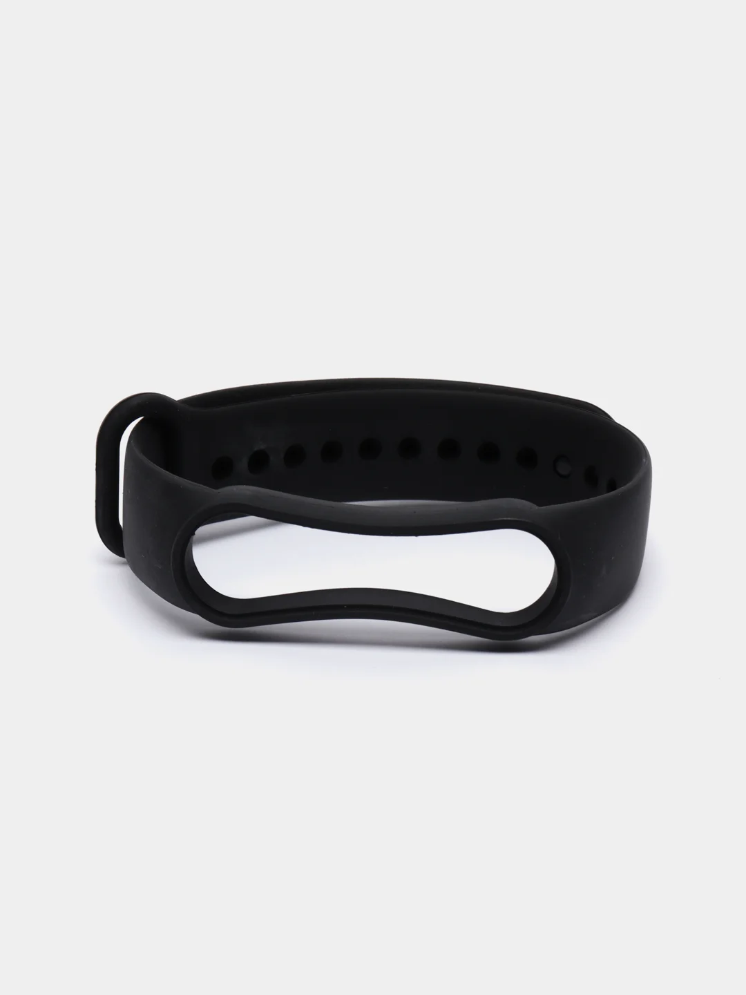 Черный ремешок силиконовый для фитнес браслета Xiaomi Mi Band 5 Mi Band 6 (Ми Банд 5 Ми Банд 6)