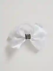 Белый бант для волос на резинке