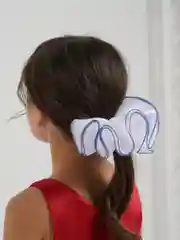 Синий школьный бант