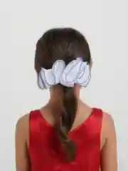 Синий школьный бант