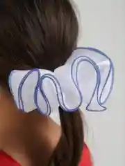 Синий школьный бант