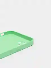 Салатовый силиконовый чехол для iPhone 12, со стеклянной панелью