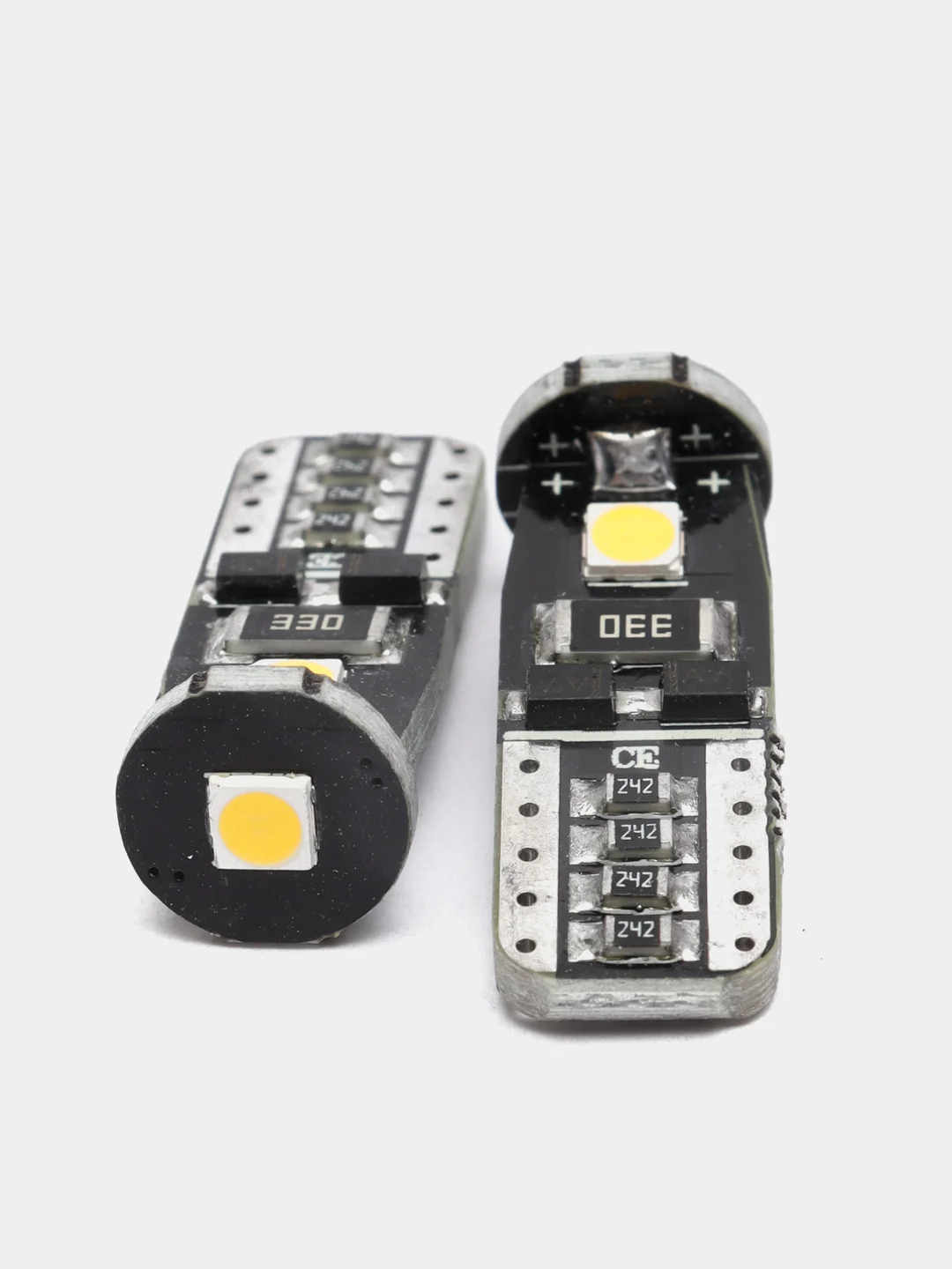 Светло-жёлтый светодиодная лампа ElectroKot MiniMax T10 W5W canbus, 2 штуки, в габаритные огни