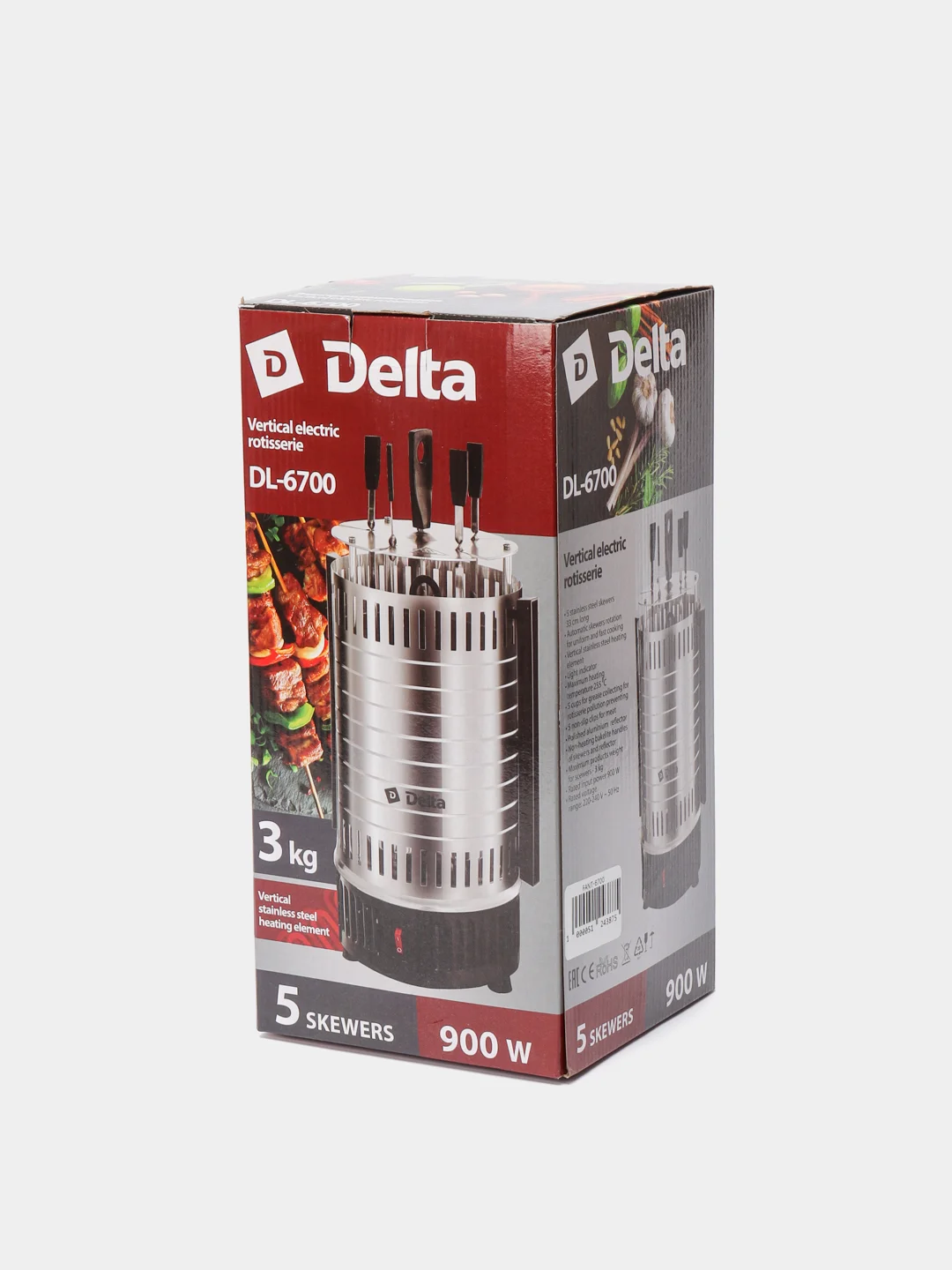 Шашлычница электрическая DELTA DL-6700, 900 Вт, 5 шампуров