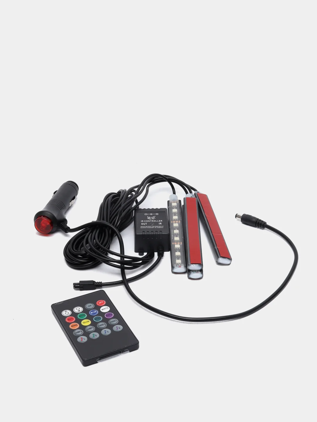 Подсветка салона авто со звуковым контроллером ElectroKot, 4 модуля, 36 LED, ИК-пульт RGB