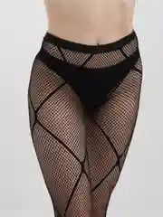 Кружевные колготки, в сетку, черные