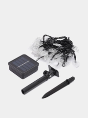 Гирлянда-нить "Сердца", 4,5 м, IP44, тёмная нить, 30 LED,  2 режима, солнечная батарея