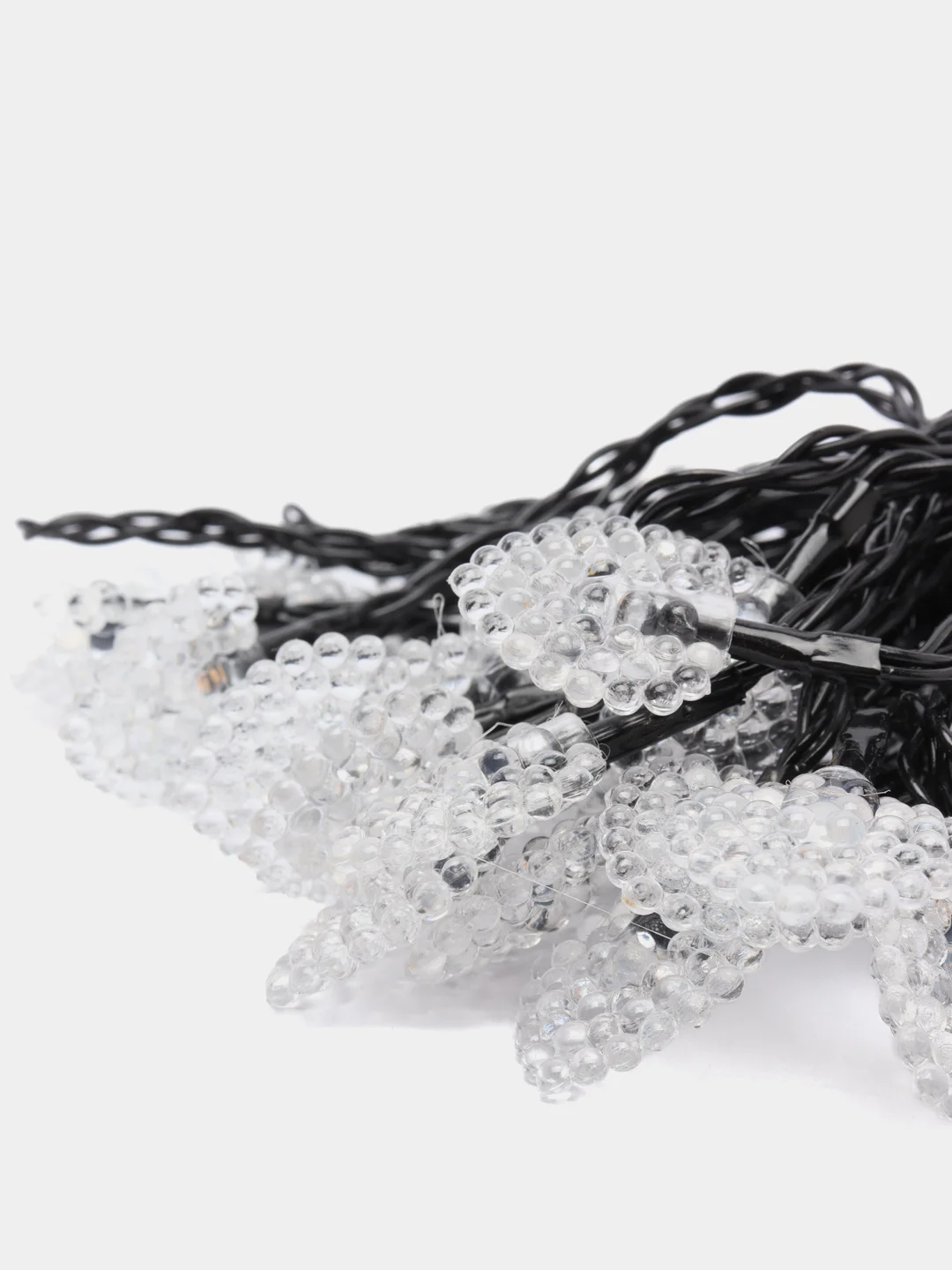 Гирлянда-нить "Сердца", 4,5 м, IP44, тёмная нить, 30 LED,  2 режима, солнечная батарея