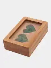 Шкатулка для колец, с двумя сердцами и стеклом