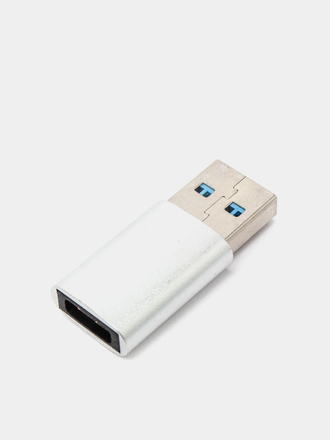 Серебряный адаптер переходник usb type-c USB 3.0 OTG