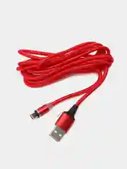 Красный кабель USB для зарядки 2-х метровый мощность 2А+магнитный коннектор