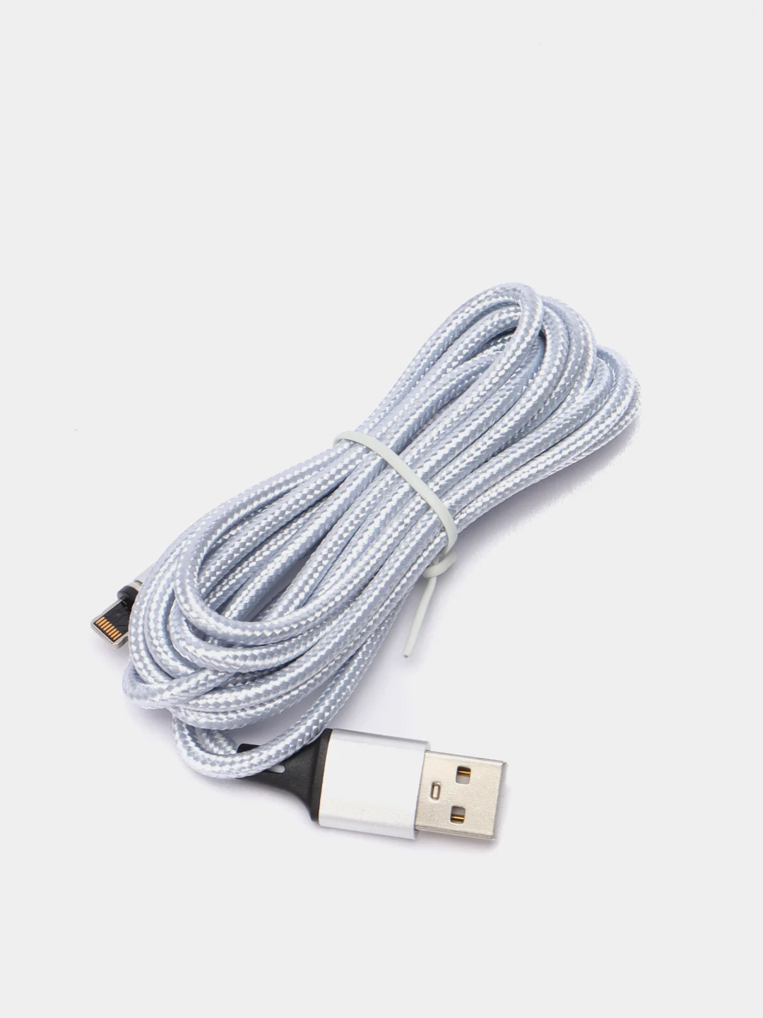 Серебряный кабель USB для зарядки 2-х метровый мощность 2А+магнитный коннектор