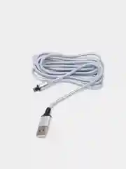 Серебряный кабель USB для зарядки 2-х метровый мощность 2А+магнитный коннектор