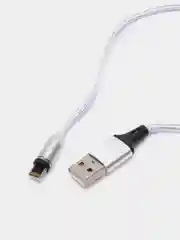 Серебряный кабель USB для зарядки 2-х метровый мощность 2А+магнитный коннектор