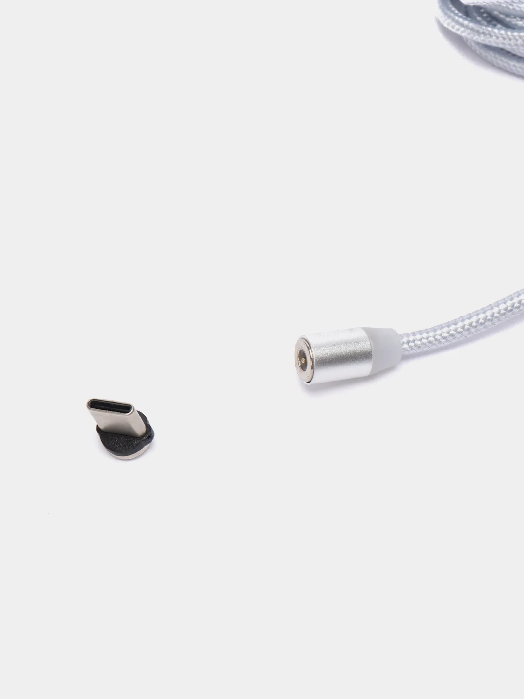 Серебряный кабель USB для зарядки 2-х метровый мощность 2А+магнитный коннектор