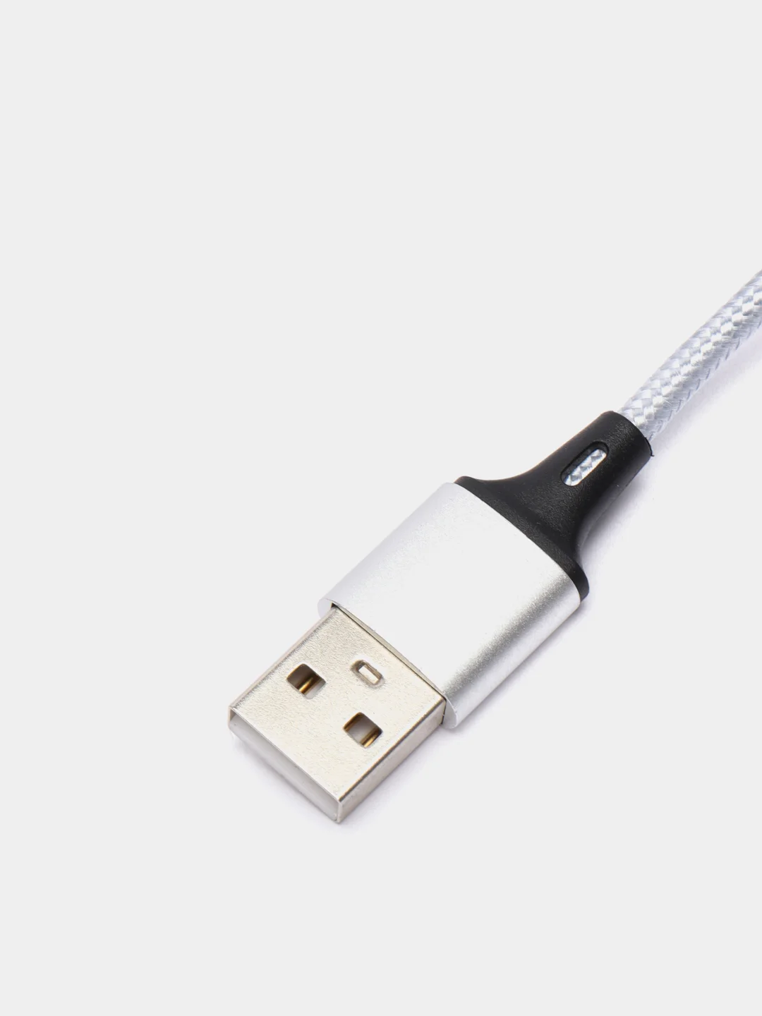 Серебряный кабель USB для зарядки 2-х метровый мощность 2А+магнитный коннектор
