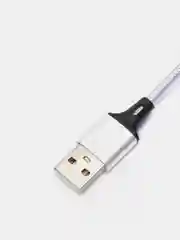 Серебряный кабель USB для зарядки 2-х метровый мощность 2А+магнитный коннектор