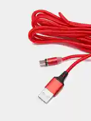 Красный кабель USB для зарядки 2-х метровый мощность 2А+магнитный коннектор