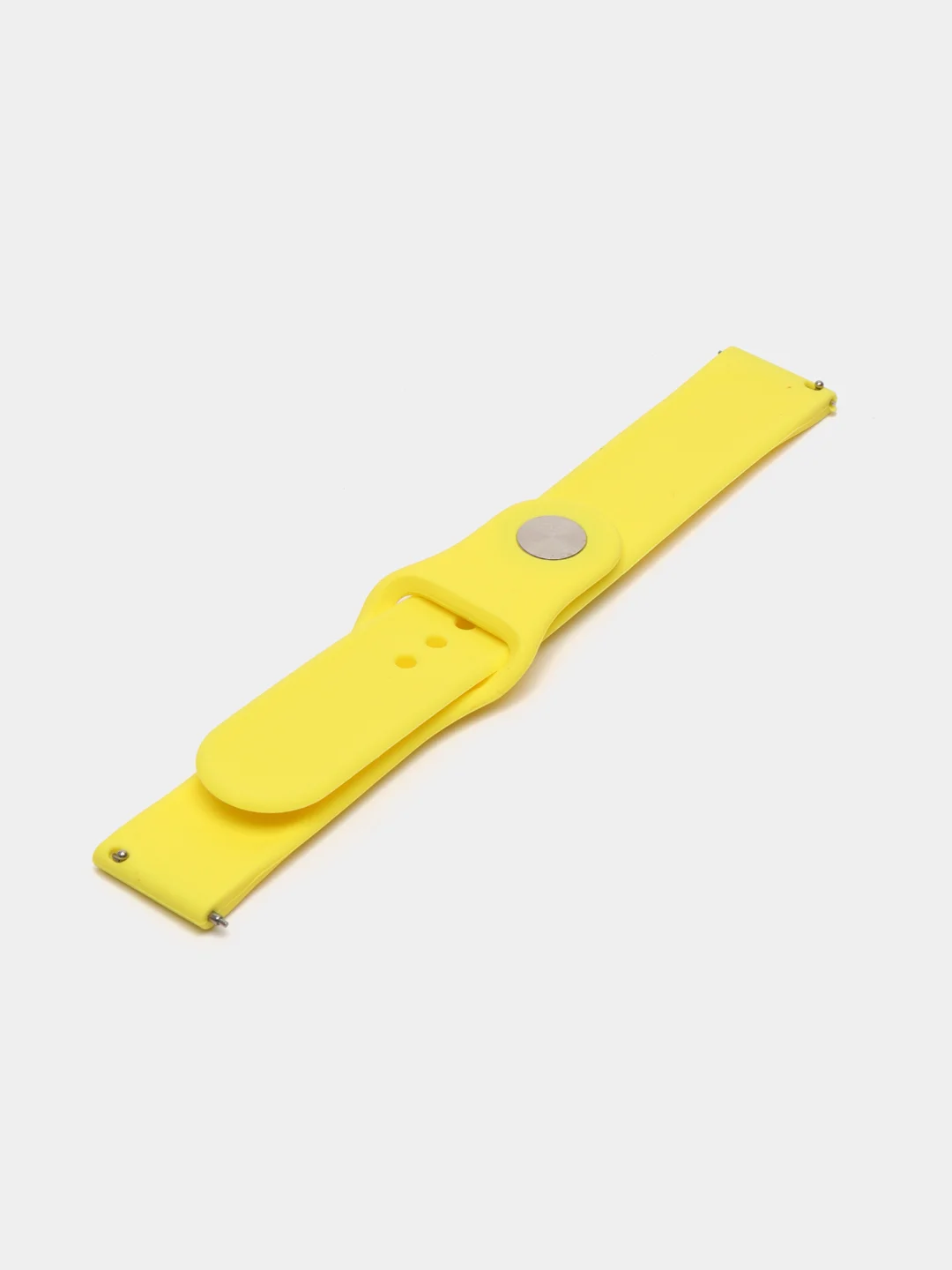 Желтый силиконовый ремешок для Xiaomi Amazfit Bip / Huawei / Samsung, 20 мм / 22 мм, с кнопкой