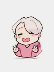 Значок деревянный по аниме "Юри на льду" (Yuri on Ice)