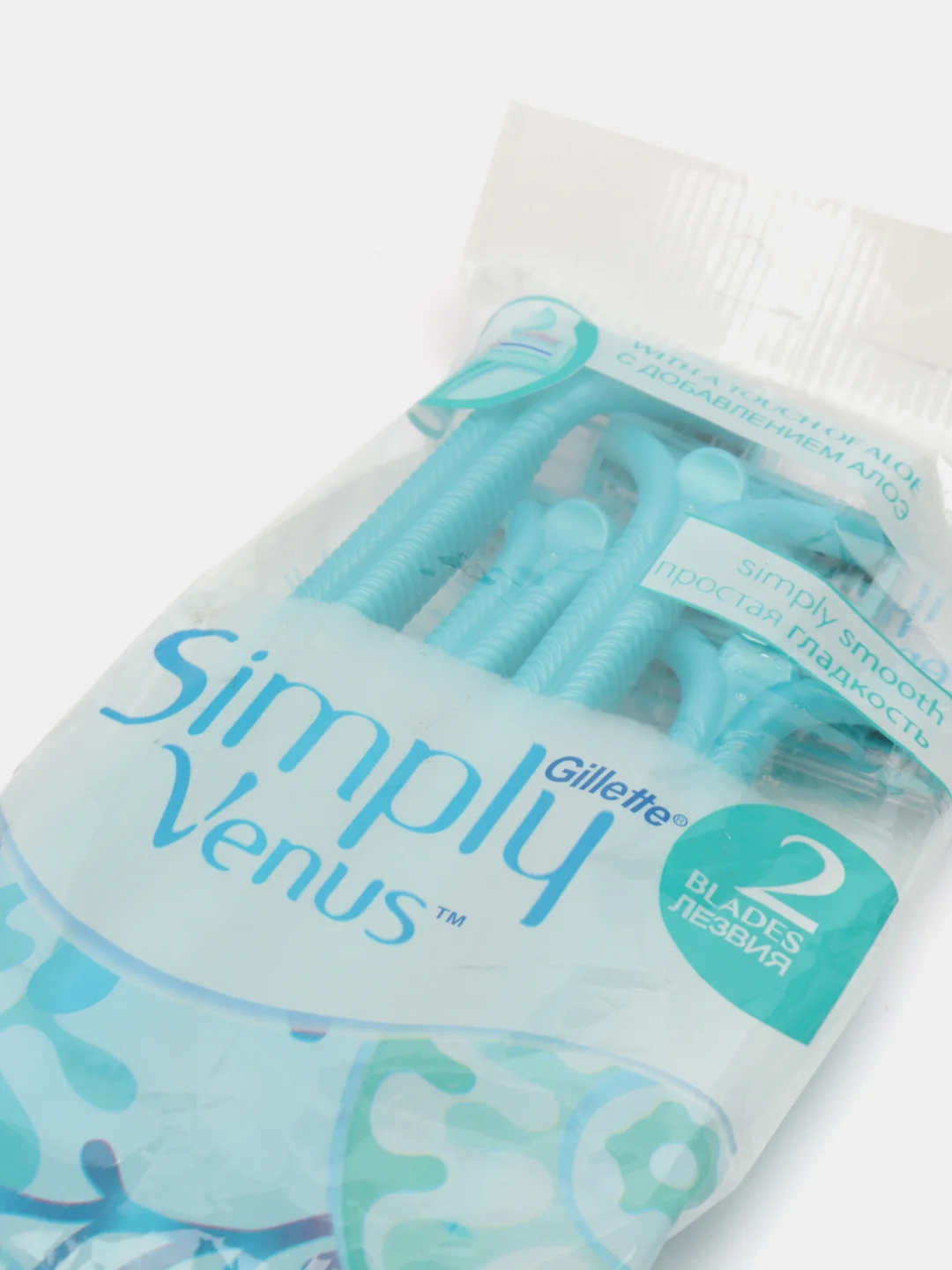 Голубой женские станки для бритья одноразовые/Venus Одноразовые бритвы Simply  2, 4 штуки