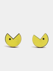 Серьги-пусеты деревянные "Пакман" (Pac-Man)