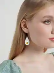 Желтый серьги-подвески