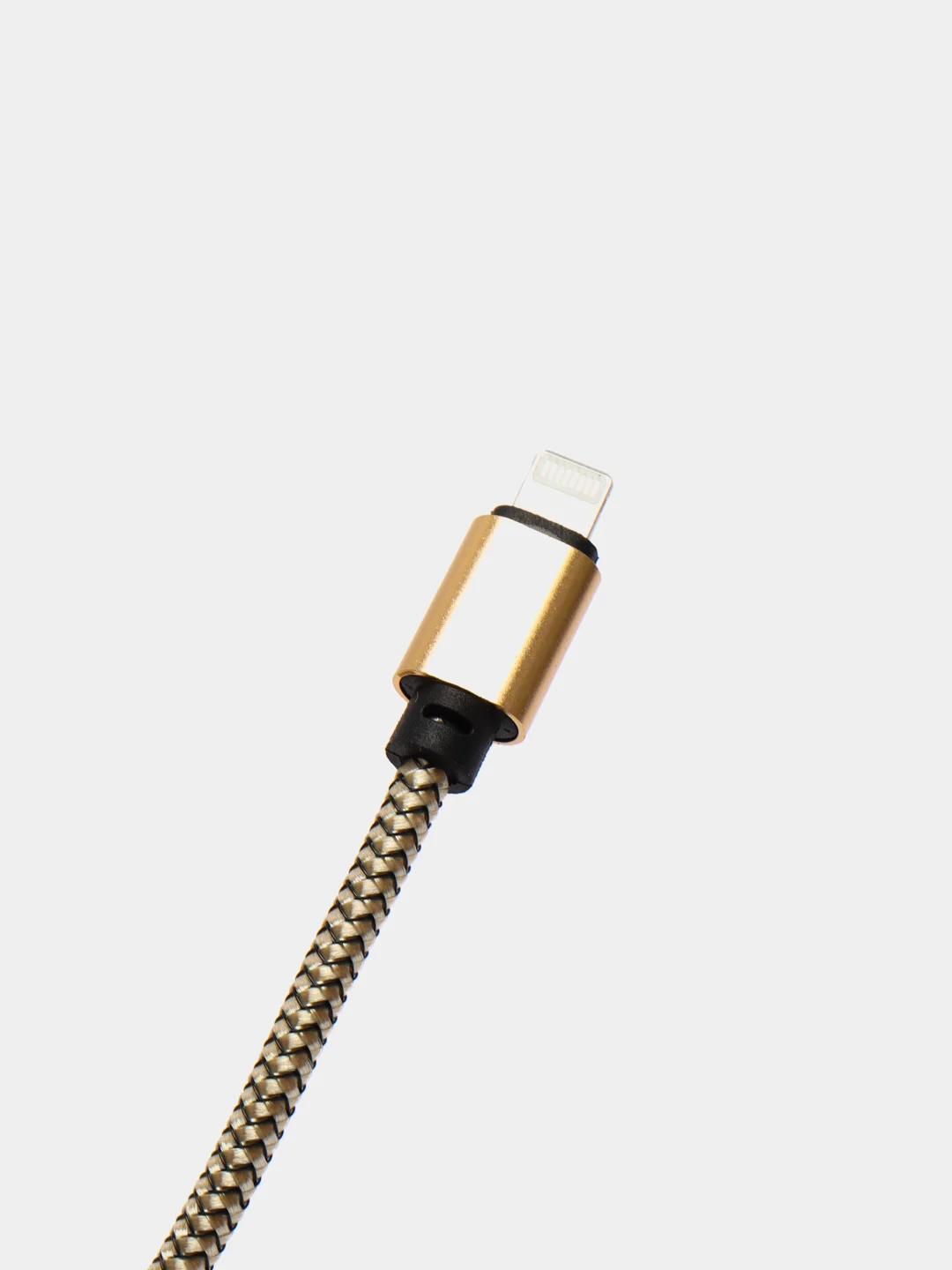 Золотой кабель LuazON, Micro - USB, lighting 1 А, 1 м, пластиковое армирование, ПВХ, штекер металл