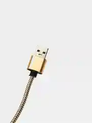 Золотой кабель LuazON, Micro - USB, lighting 1 А, 1 м, пластиковое армирование, ПВХ, штекер металл