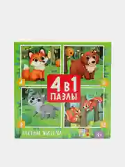 Зеленый пазлы детские 4 в 1
